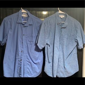 Plain Blue & Striped Button up Shirt sleeve